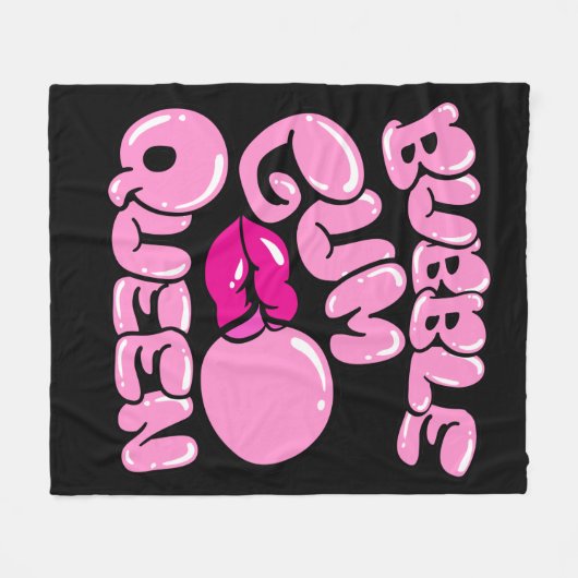 Bubble Gum Queen Fleece Deken (Voorkant (Horizontaal))
