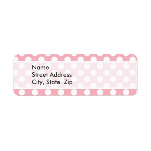 Bubble Gum Roze Polka Dots Etiket (Voorkant)