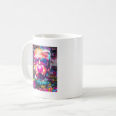 Bubble Gum Roze Zonnebril Met Graffiti Koffiemok (Voorkant links)