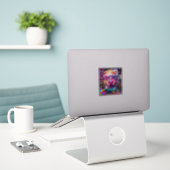 Bubble Gum Roze Zonnebril Met Graffiti Sticker (Laptop op bureau)