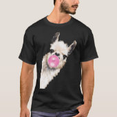 Bubble Gum Sneaky Llama in Blauw T-shirt (Voorkant)