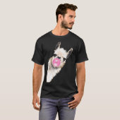 Bubble Gum Sneaky Llama in Blauw T-shirt (Voorkant volledig)