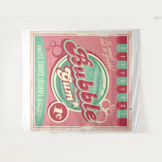 Bubble Gum Tapijt Wandkleed (Voorkant (horizontaal))