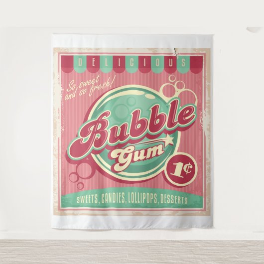 Bubble Gum Tapijt Wandkleed (Voorkant)