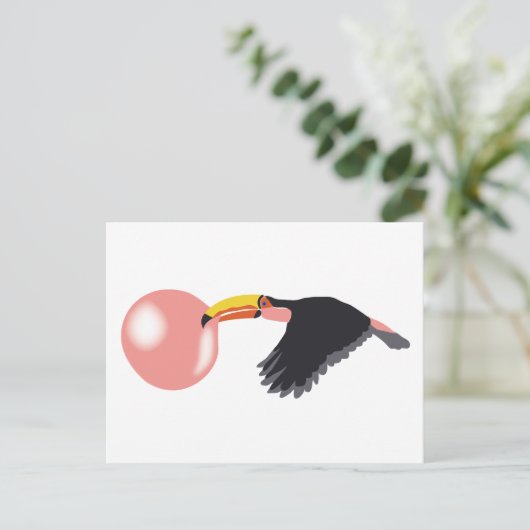 Bubble Gum Toucan Bing Bubble Briefkaart (Staand voorkant)
