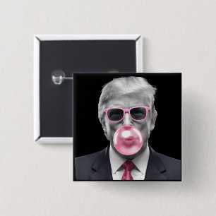 Bubble Gum Trump Donald Trump 2024 Stem op Trump  Vierkante Button 5,1 Cm
