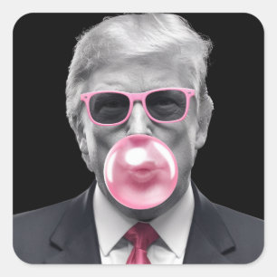 Bubble Gum Trump Donald Trump 2024 Stem op Trump Vierkante Sticker
