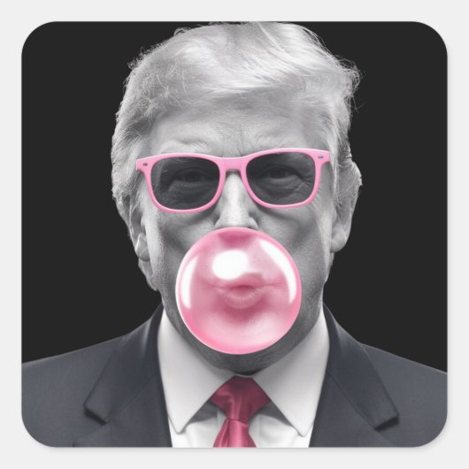 Bubble Gum Trump Donald Trump 2024 Stem op Trump Vierkante Sticker (Voorkant)