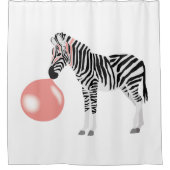 Bubble Gum Zebra Baling Bubble Douchegordijn (Voorkant)