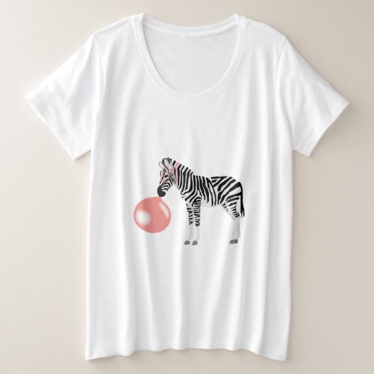 Bubble Gum Zebra Baling Bubble Grote Maat T-shirt (Design voorkant)