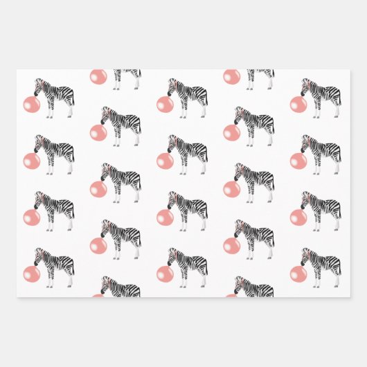 Bubble Gum Zebra Baling Bubble Inpakpapier Vel (Voorkant 3)