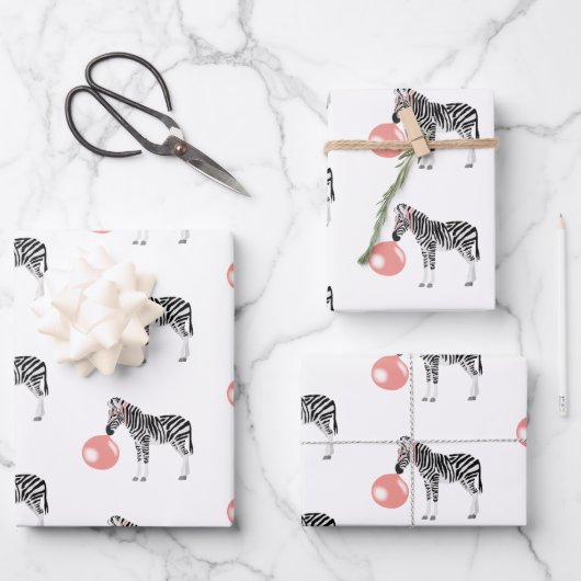 Bubble Gum Zebra Baling Bubble Inpakpapier Vel (Voorkant)