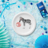Bubble Gum Zebra Baling Bubble Papieren Bordje (Feest)