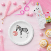 Bubble Gum Zebra Baling Bubble Papieren Bordje (Feest)