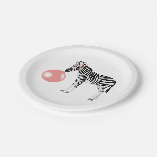 Bubble Gum Zebra Baling Bubble Papieren Bordje (Gekanteld)