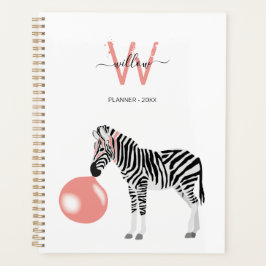 Bubble Gum Zebra Baling Bubble Planner