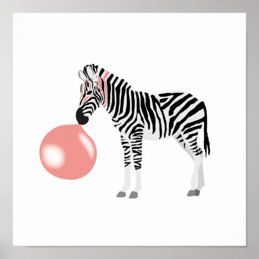 Bubble Gum Zebra Baling Bubble Poster (Voorkant)