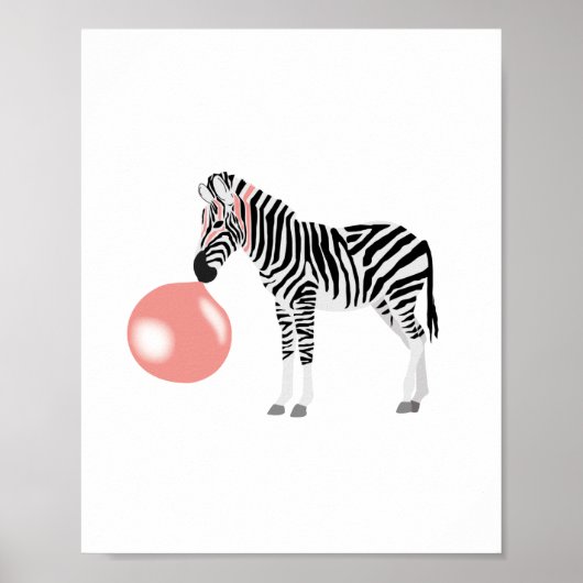 Bubble Gum Zebra Baling Bubble Poster (Voorkant)