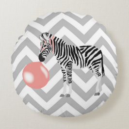 Bubble Gum Zebra Baling Bubble Rond Kussen