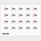 Bubble Gum Zebra Baling Bubble Ronde Sticker (Vel)
