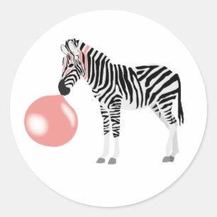 Bubble Gum Zebra Baling Bubble Ronde Sticker