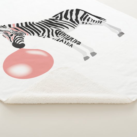 Bubble Gum Zebra Baling Bubble Sherpa Deken (3/4)