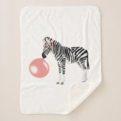 Bubble Gum Zebra Baling Bubble Sherpa Deken (Voorkant)