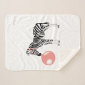 Bubble Gum Zebra Baling Bubble Sherpa Deken (Voorkant (horizontaal))