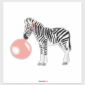 Bubble Gum Zebra Baling Bubble Sticker (Vel)