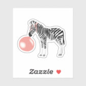 Bubble Gum Zebra Baling Bubble Sticker (Vel)
