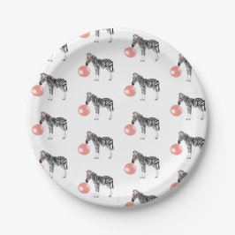 Bubble Gum Zebra Bgloebelpatroon Papieren Bordje