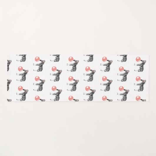 Bubble Gum Zebra Bgloebelpatroon Yogamat (Voorkant (horizontaal))