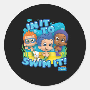 Bubble guppies erin om het te zwemmen ronde sticker