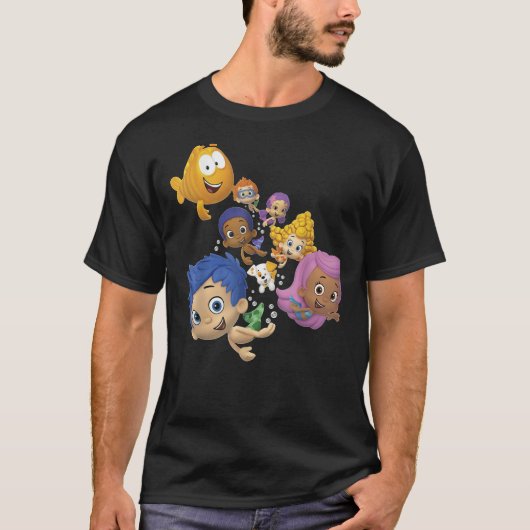 Bubble Guppies Full Cast Swimming Portret Essent T-shirt (Voorkant)