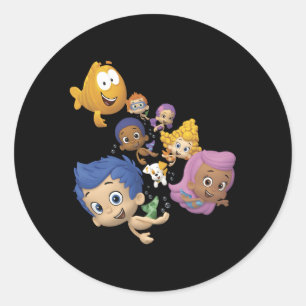 Bubble Guppies Full Cast Swimming Portret Ronde Sticker