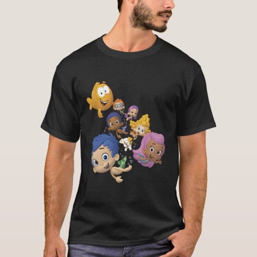Bubble Guppies Full Cast Swimming Portret T-shirt (Voorkant)