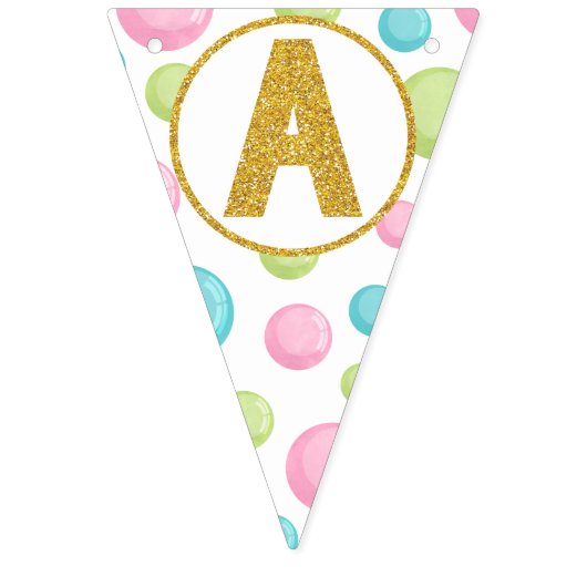 Bubble Happy Birthday Banner, Bubble Party Vlaggetjes (Derde vlag)