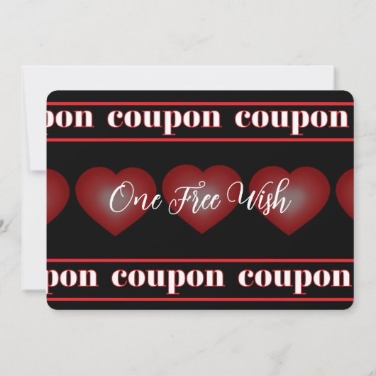 Bubble Heart Coupon Black Valentine Card Kaart (Achterkant)