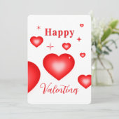 Bubble Heart Coupon Valentijnkaart Kaart (Staand voorkant)