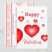 Bubble Heart Coupon Valentine Card Kaart (Voorkant / Achterkant)