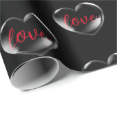 Bubble Heart met Love Text Cadeaupapier (Rol Hoek)