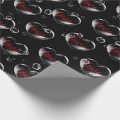 Bubble Heart met Love Text Cadeaupapier (Hoek)