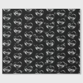 Bubble Heart met Love Text Cadeaupapier (Vlak)