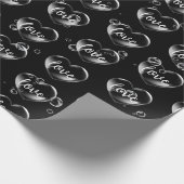 Bubble Heart met Love Text Cadeaupapier (Hoek)