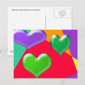 Bubble Hearts Briefkaart (Voorkant / Achterkant)