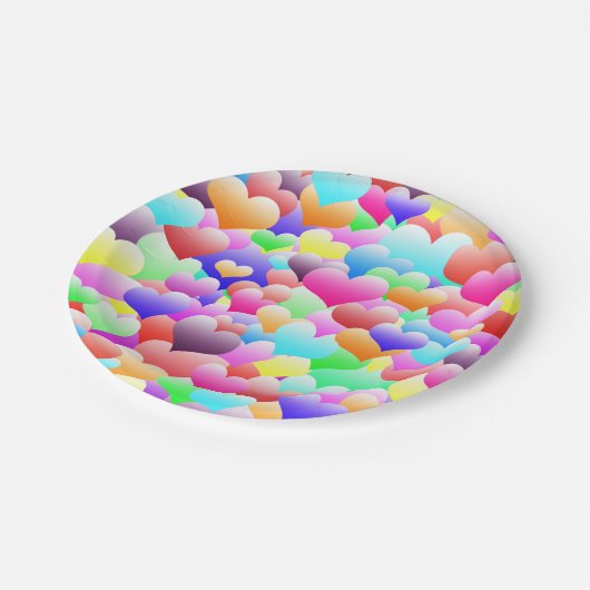 Bubble Hearts Dark Papieren Bordje (Gekanteld)