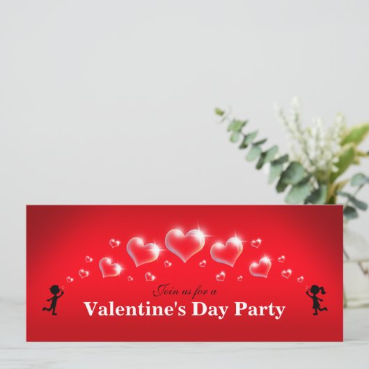 Bubble Hearts - Uitnodigingen van de Partij van de (Staand voorkant)