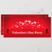 Bubble Hearts - Uitnodigingen van de Partij van de (Voorkant / Achterkant)