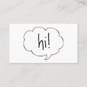 BUBBLE HI! Profielkaart Visitekaartje (Achterkant)