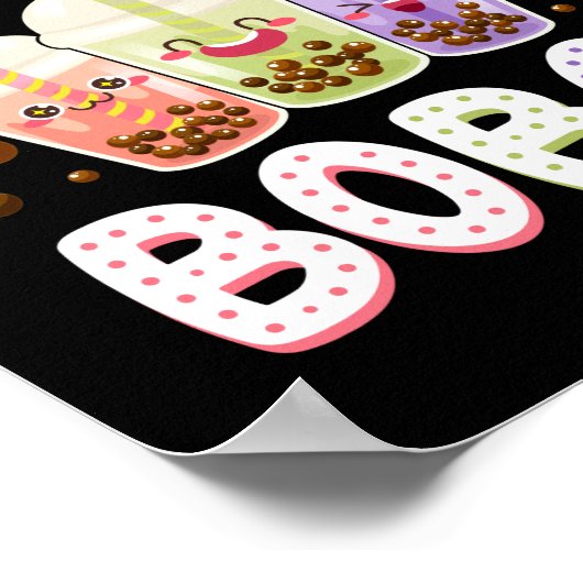 Bubble ik ben hier alleen voor de Bobas thee. Poster (Hoek)